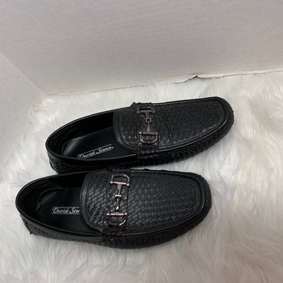 David Stone Mens Sz 8 045844 Black Slip On Loafer shoes driving Flats - Picture 2 of 5